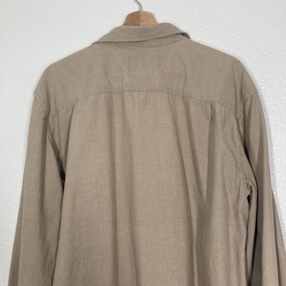 Carhartt Shirt Mens XL Khaki Button Up Long Sleeve Workwear Loose Fit Cotton - Picture 12 of 16